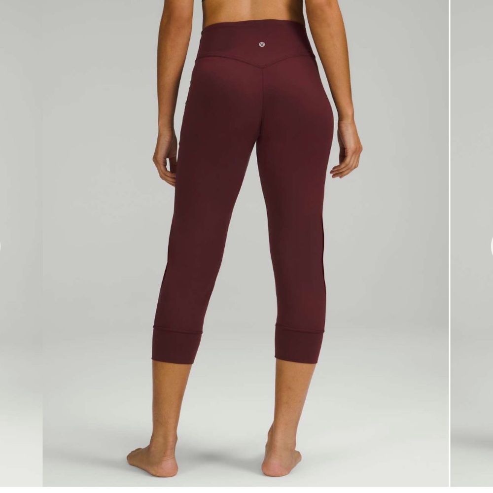 Lululemon Women's Align High Rise Cropped Jogger Pants In Red Merlot W6CEF Sz 6